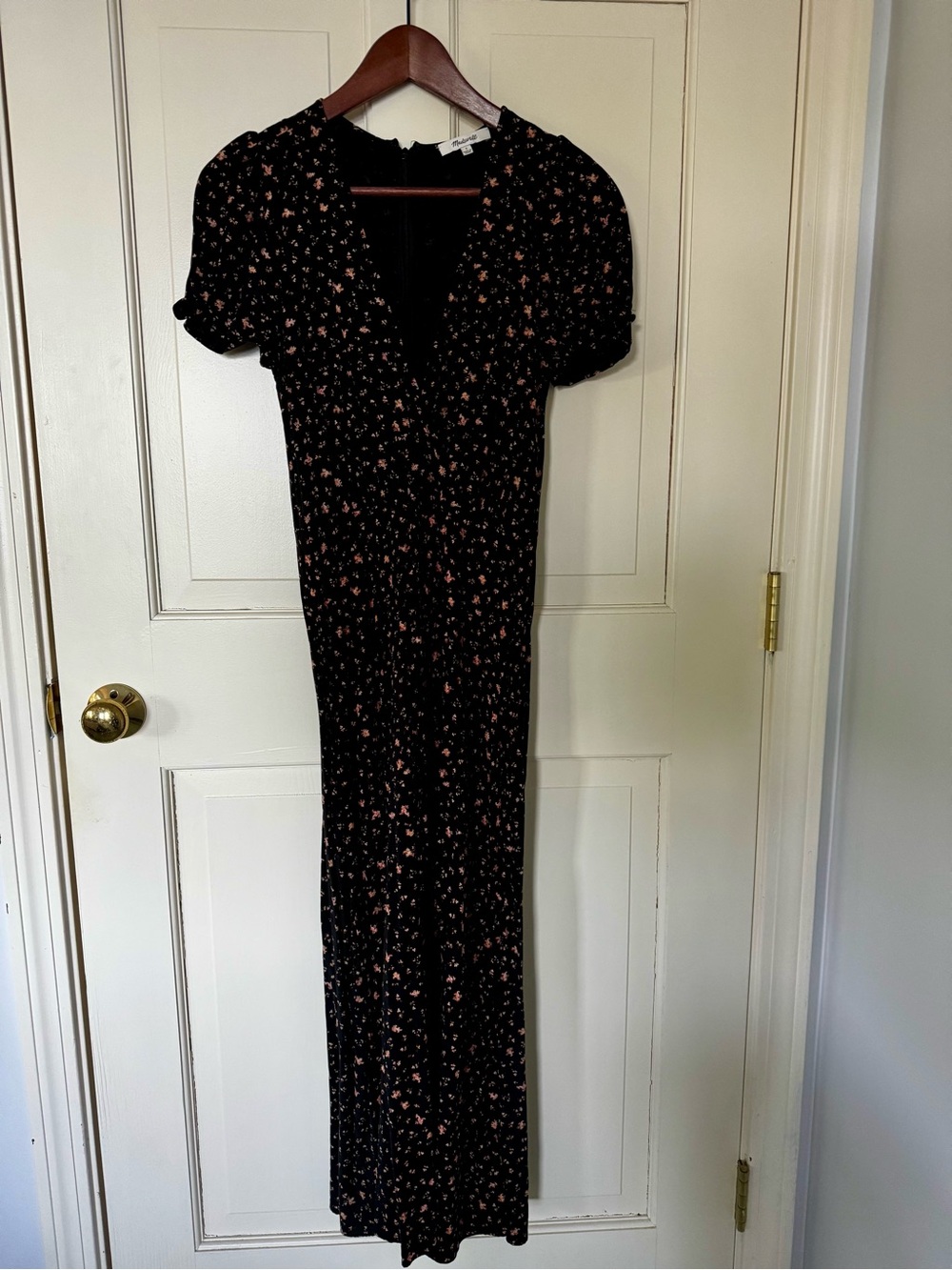 Madewell V-Neck Midi Dress Floral Flutter Sleeve, Size 2